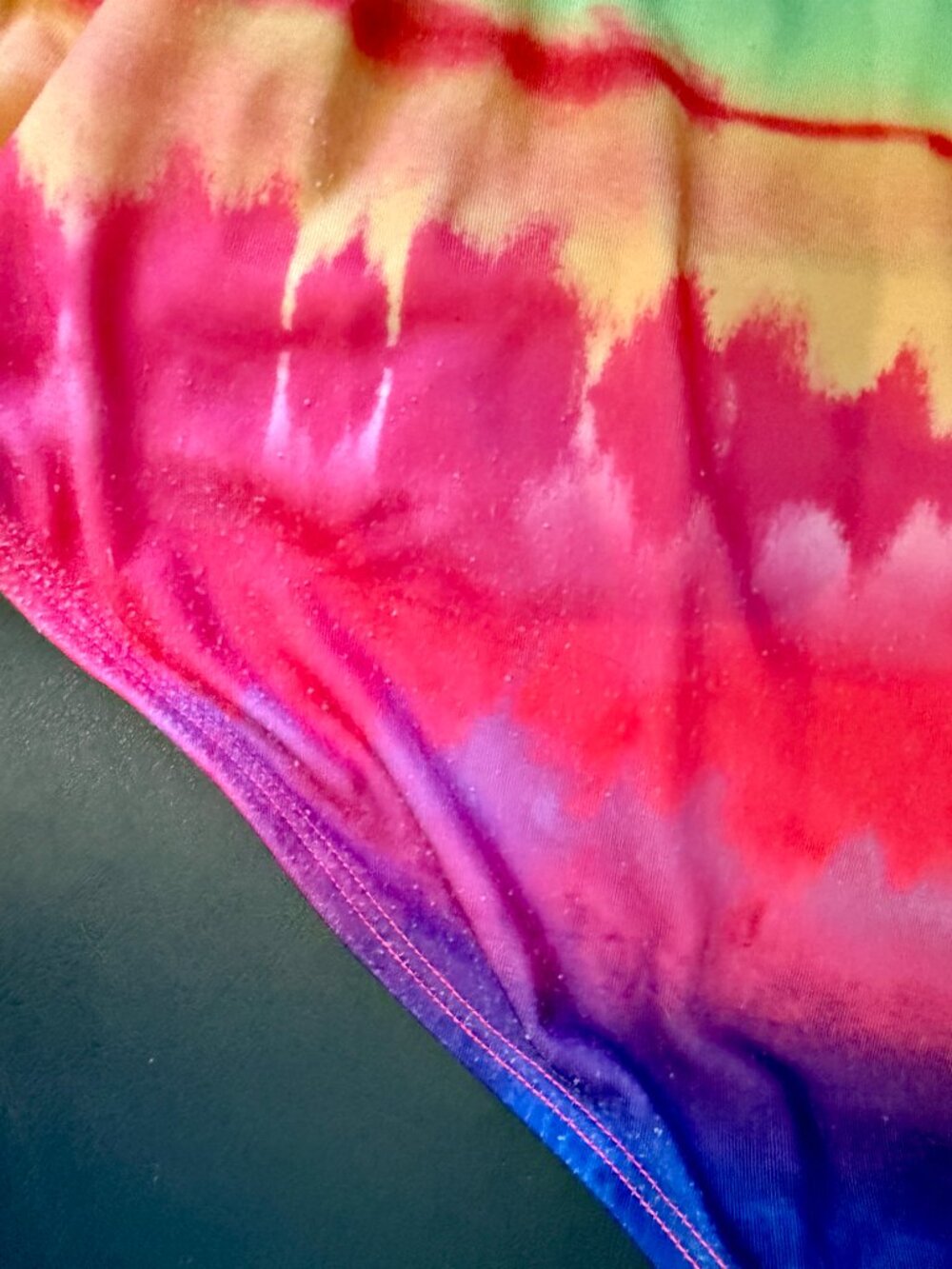 Cat & Jack Girls' Rainbow Tie-Dye One Piece Swimsuit Large 10/12 - Picture 3 of 7